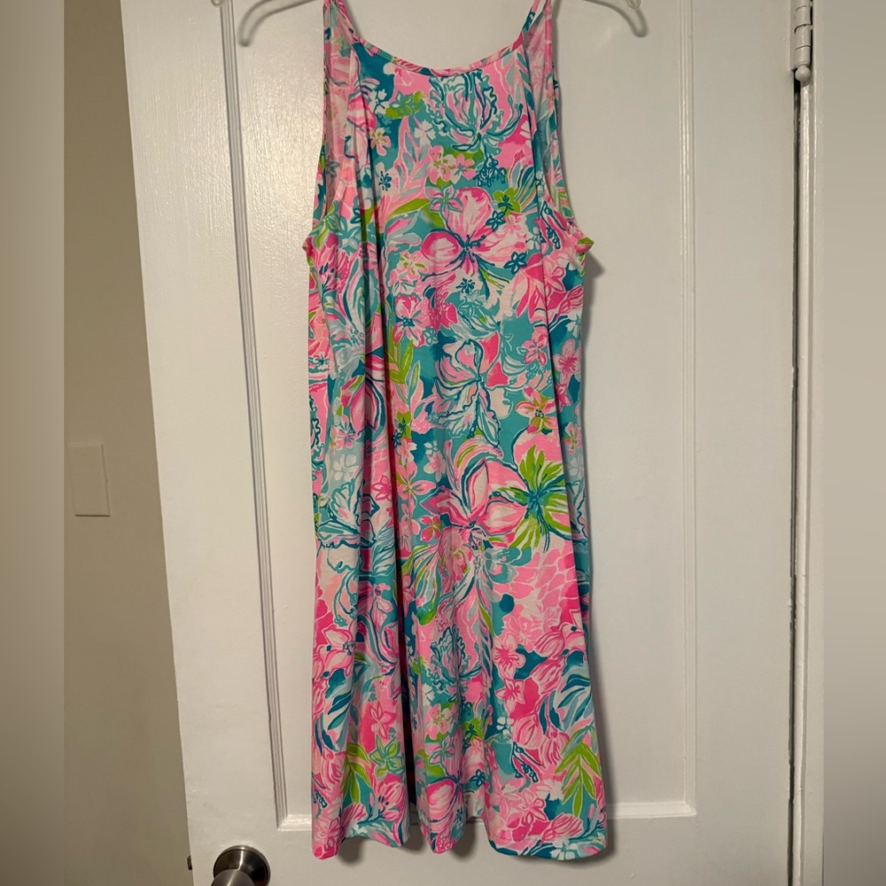 Lilly Pulitzer Pink and Blue Tropical Dress